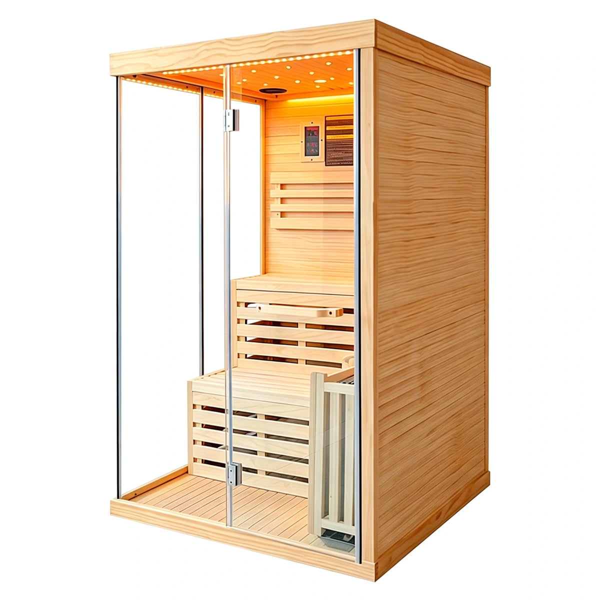 Traditional Steam Sauna,3000W 2-3 Person Indoor Sauna with LED Lights, Waterproof Speakers for Home,Living Room — product view 7