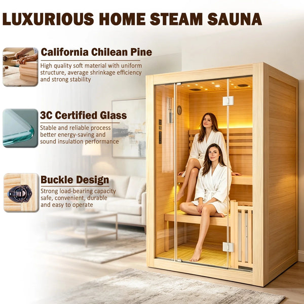 2-3 Person Traditional Steam Sauna with 3000W Heater