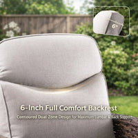 6 Pieces Outdoor Patio Furniture Set with Swivel Rocker Chairs and 6" Thick Cushions,Wicker Conversation Set with Sectional Sofa Coffee Table for Porch Deck Backyard Poolside — product view 13