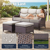 6 Pieces Outdoor Patio Furniture Set with Swivel Rocker Chairs and 6" Thick Cushions,Wicker Conversation Set with Sectional Sofa Coffee Table for Porch Deck Backyard Poolside — product view 14
