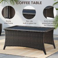 6 Pieces Outdoor Patio Furniture Set with Swivel Rocker Chairs and 6" Thick Cushions,Wicker Conversation Set with Sectional Sofa Coffee Table for Porch Deck Backyard Poolside — product view 17