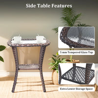 6 Pieces Outdoor Patio Furniture Set with Swivel Rocker Chairs and 6" Thick Cushions,Wicker Conversation Set with Sectional Sofa Coffee Table for Porch Deck Backyard Poolside — product view 19