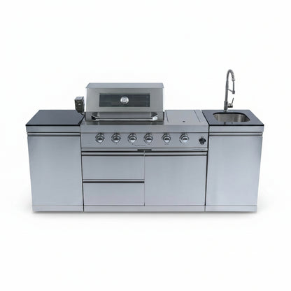 85" 4-Burner Gas Grill Island W/Sink & Granite