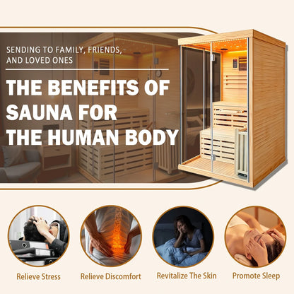 Traditional Steam Sauna,3000W 2-3 Person Indoor Sauna with LED Lights, Waterproof Speakers for Home,Living Room — product view 2
